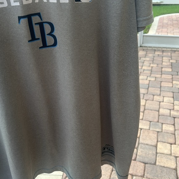 Tampa Bay Devil Rays T-Shirt Men's 2XL Gray Nike Athletic MLB Sports Dri-Fit GUC - Picture 15 of 17